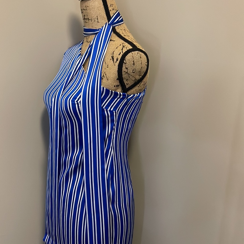 Beautiful 😍🔥💙💙💙 One-shoulder Banana Republic Striped Statement Dress - Picture 9 of 12
